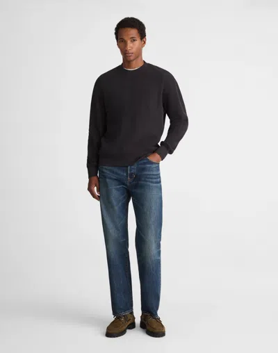 Madewell Waffle-knit Sweatshirt In Black