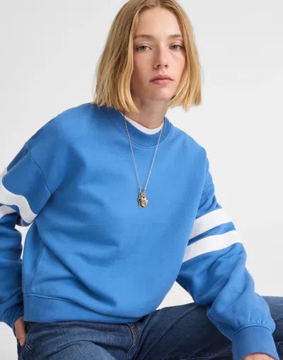Madewell Crewneck Varsity Sweatshirt In Blue