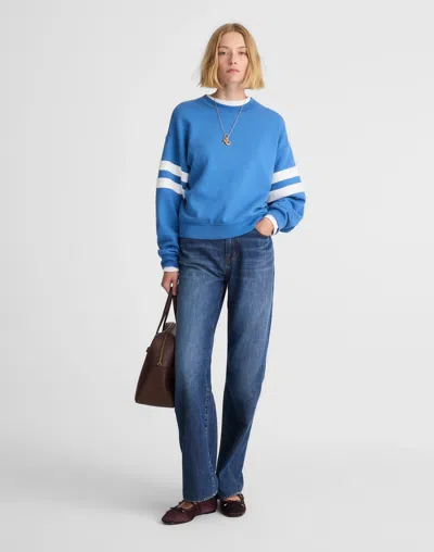 Madewell Crewneck Varsity Sweatshirt In Blue