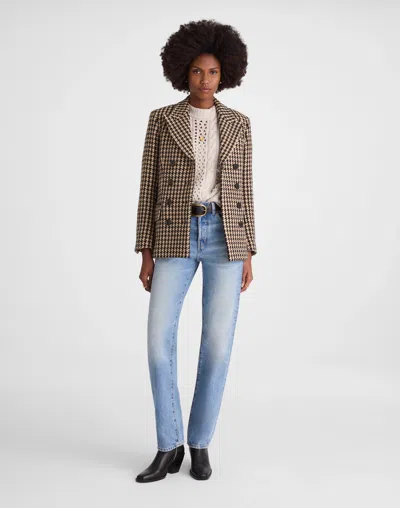 Madewell Double-breasted Boxy Coat In Multi