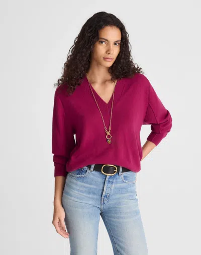 Madewell V-neck Sweater In Brown