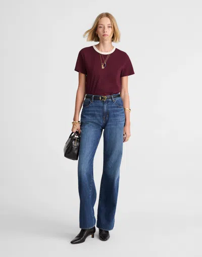 Madewell The Perfect Crewneck Tee In Burgundy