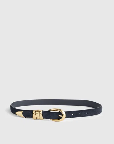 Madewell Triple Metal Keeper Belt In Blue