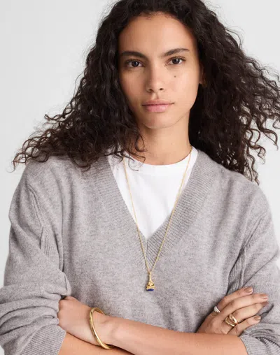 Madewell V-neck Sweater In Gray