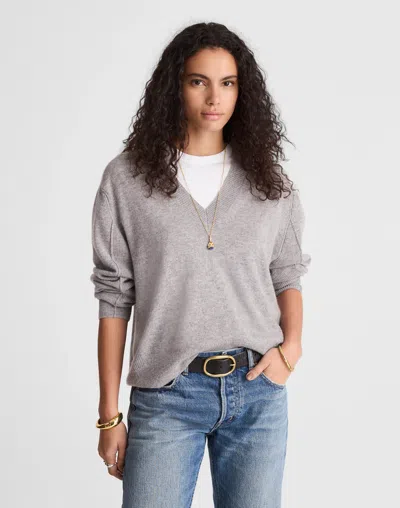 Madewell V-neck Sweater In Gray