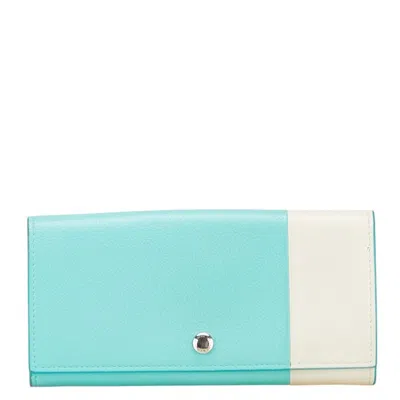 Pre-owned Tiffany & Co Blue Leather Long Wallet (bi-fold) () In Multi
