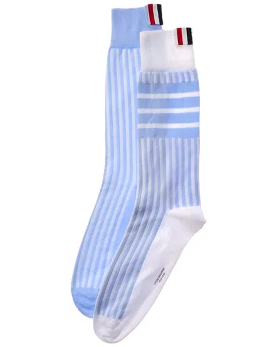 Thom Browne Fun Mix Seersucker Jacquard Socks In Blue