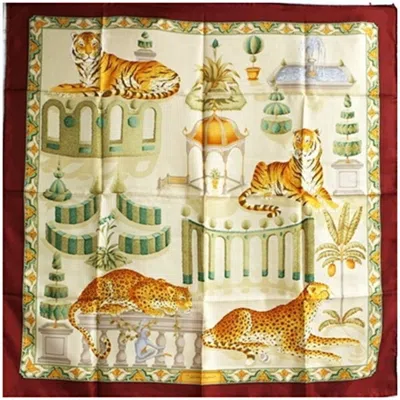 Pre-owned Ferragamo Ivory Silk Scarf () In Multi