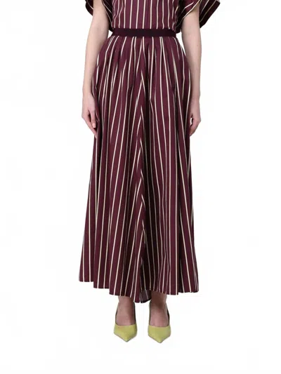 Forte Forte Striped Skirt In Ruby In Red