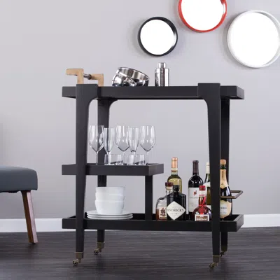 Sei Zhori Midcentury Modern Bar Cart Black In Black