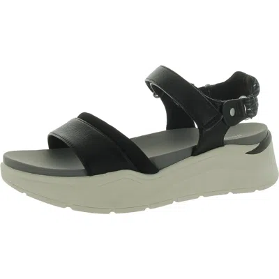 Baretraps Wincy Womens Faux Leather Footbed Platform Sandals In Black