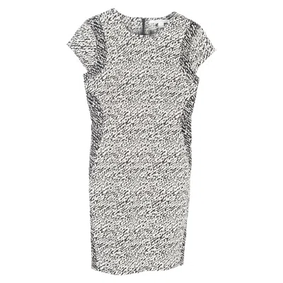 Diane Von Furstenberg Snake Wave Sheath Mini Dress In White Cotton In Multi