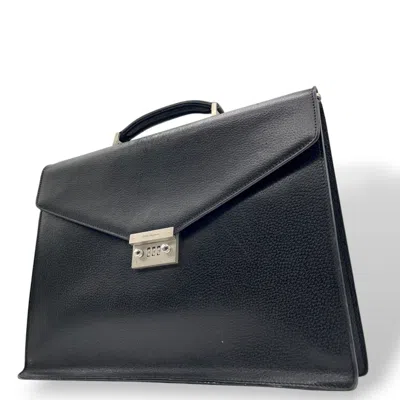 Pre-owned Ferragamo Leather Briefcase Handbag () In Black