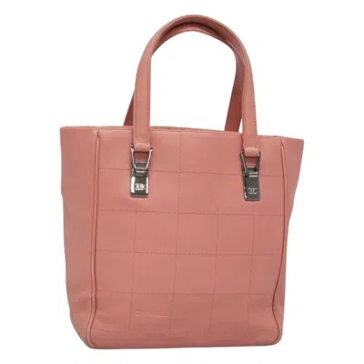 Pre-owned Chanel Chocolate Bar Coco Mark Handbag Caviar Skin Leather Bag () In Pink