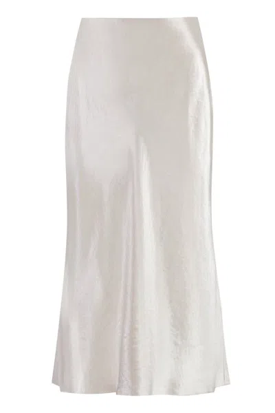 Vince Beige Slip Skirt With Flowing Silhouette In White