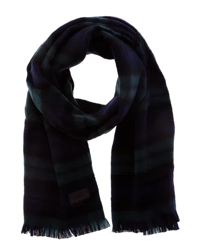 Vince Double-face Merino Wool Scarf In Blue