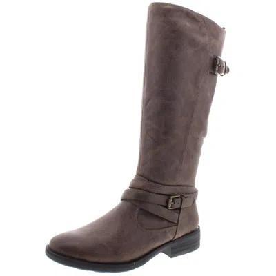 Baretraps Alysha Womens Faux Leather Faded Mid-calf Boots In Brown