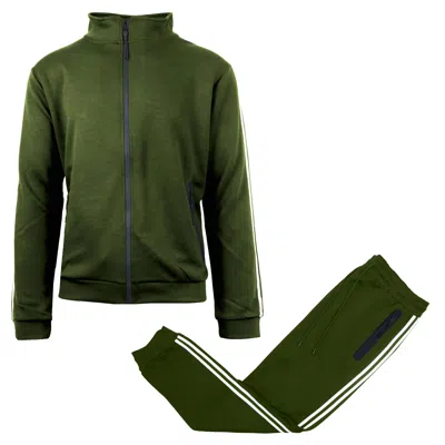 Galaxy By Harvic Men's 2-pack Tech Fleece Sweatshirt And Jogger Set In Green