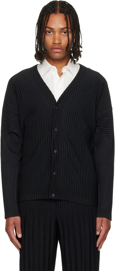 Issey Miyake Long-sleeved Cardigan In Black