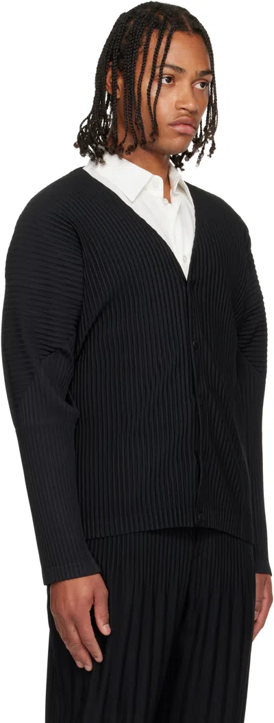Issey Miyake Long-sleeved Cardigan In Black