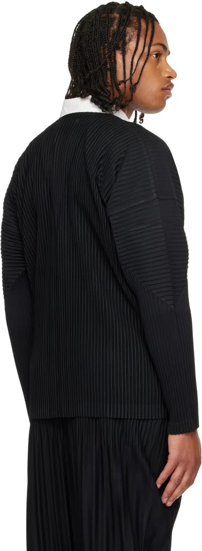 Issey Miyake Long-sleeved Cardigan In Black