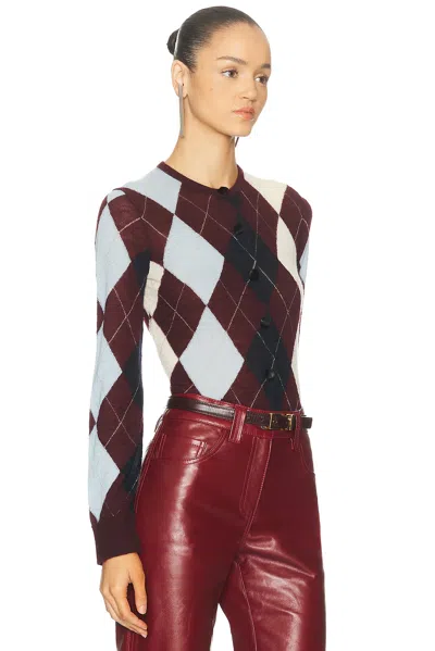 Khaite Charli Argyle-button Cardigan In Multi