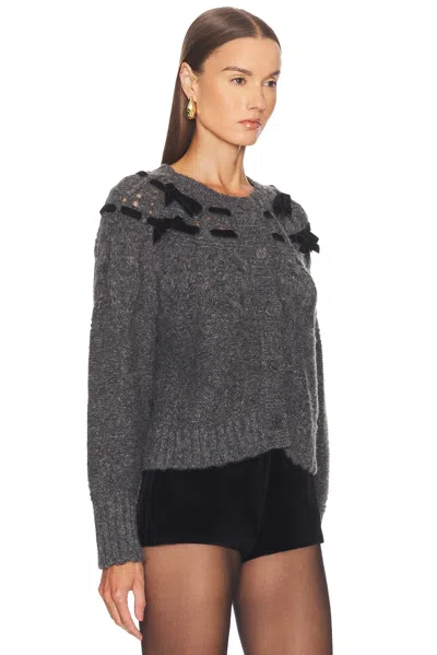 Loveshackfancy Clementian Cardigan In Gray