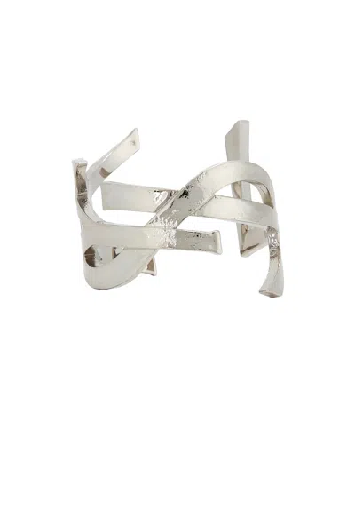 Saint Laurent Twist Cassandre Ring In Silver