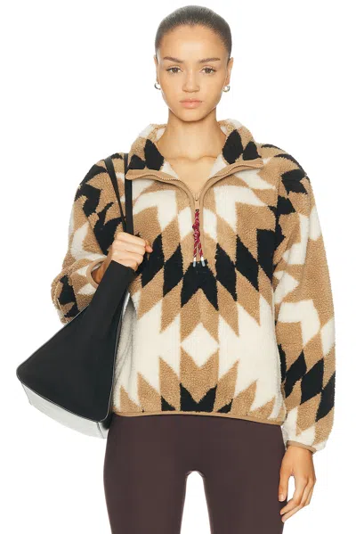 The Upside Harlow Geometric-pattern Half-zip Ski Top In Multi