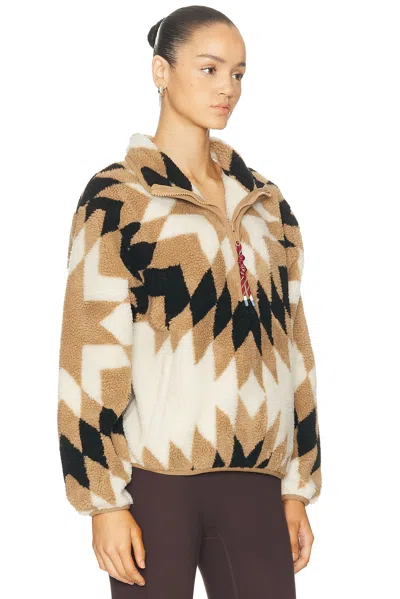 The Upside Harlow Geometric-pattern Half-zip Ski Top In Multi