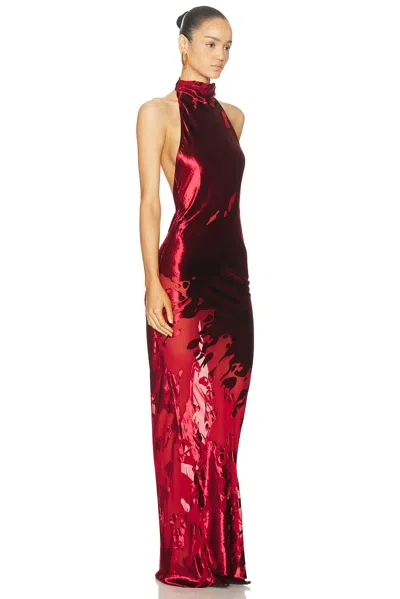 The Sei Halter Bias Gown In Red