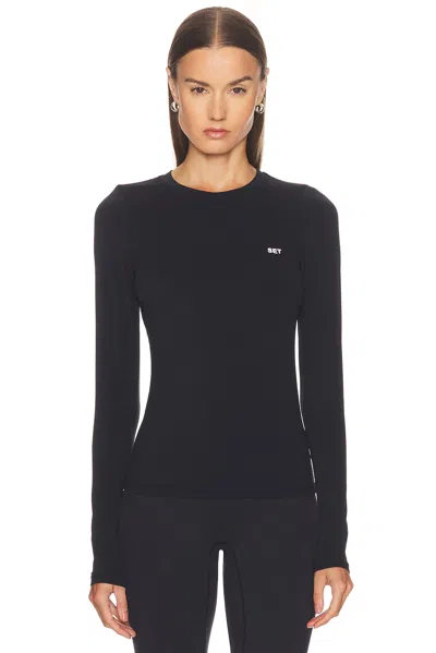 Set Active Airluxe Breathe Long Sleeve Tee In Black