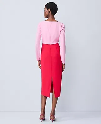 Ann Taylor Colorblock Twist Midi Dress In Multi