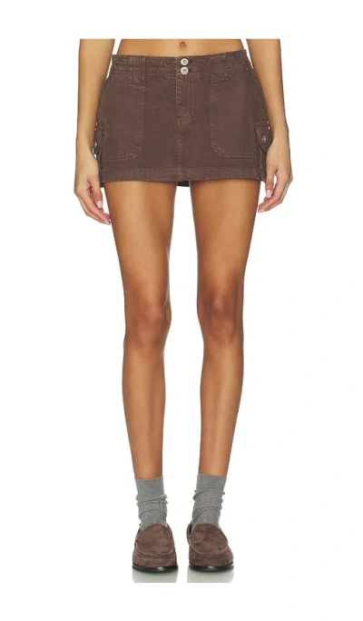Guizio Anais Cargo Mini Skirt In Brown