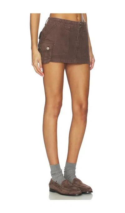 Guizio Anais Cargo Mini Skirt In Brown