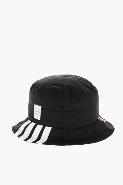 Thom Browne Quilted Bucket Hat With Contrasting Details In Black