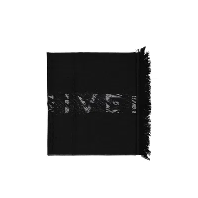 Givenchy Wool Logo Scarf Men In Black