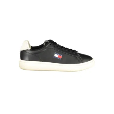 Tommy Hilfiger Black Leather Women Sneaker In Multi