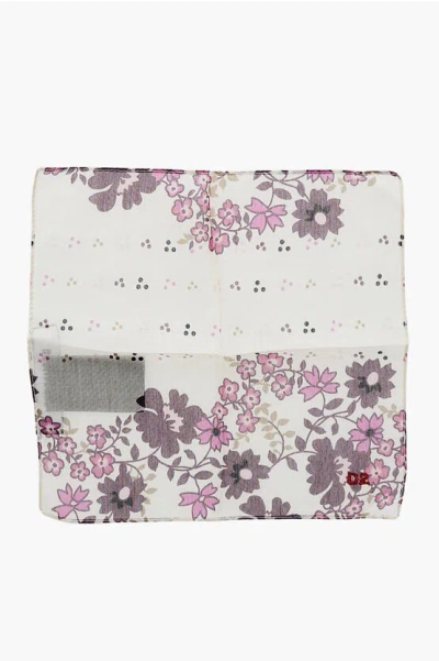 Dsquared2 Floral Patterned Cotton And Silk Pocket Square In Neutral