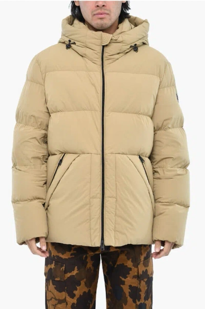 Woolrich Quilted Sierra Supreme Down Jacket With 4 Pockets In Neutral