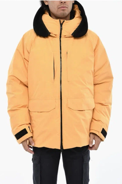 Woolrich Contrasting Details Pertex Padded Jacket In Orange
