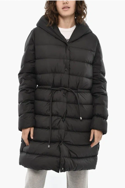 Woolrich Quilted Ellis Down Jacket With Snap Buttons In Black