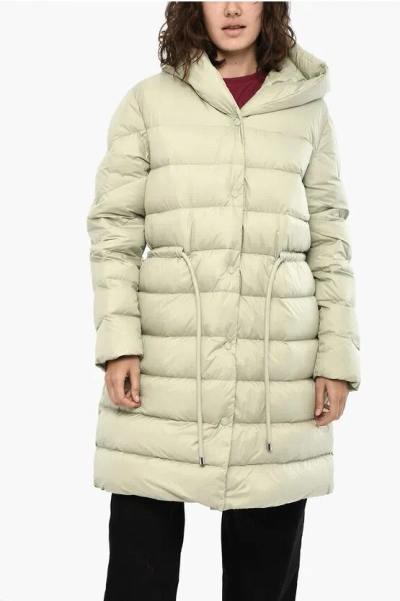 Woolrich Quilted Ellis Down Jacket With Snap Buttons In Neutral