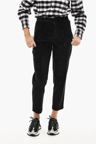 Woolrich Corduroy Single Pleat Pants In Black