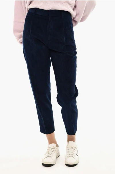 Woolrich Corduroy Single Pleat Pants In Blue