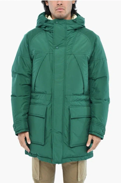 Woolrich Aime' Leon Dore Solid Color Ballistic Down Jacket With Hidde In Metallic