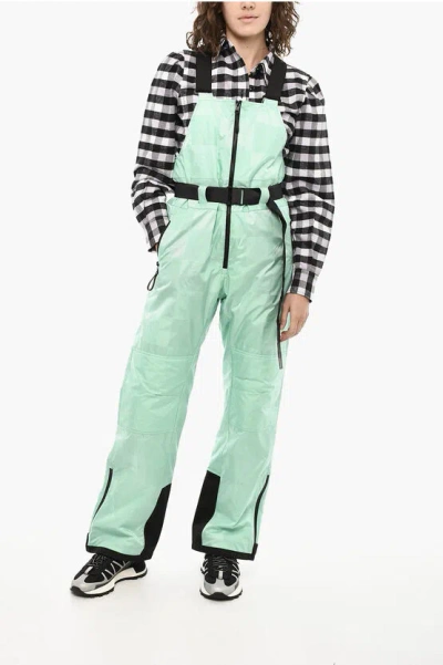 Woolrich Ton On Ton Check Padded Shelter Ski Jumpsuit In Blue