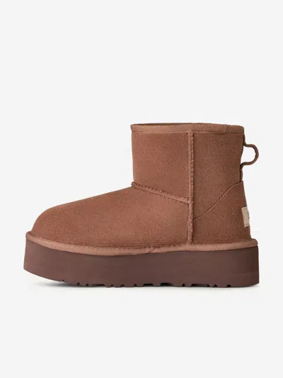Ugg Girls Classic Mini Platform Boots In Brown