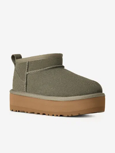 Ugg Girls Classic Ultra Mini Platform Boots In Green