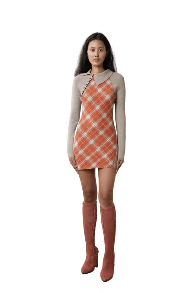 Isa Boulder Tartan Asymmetric Dress In Multi